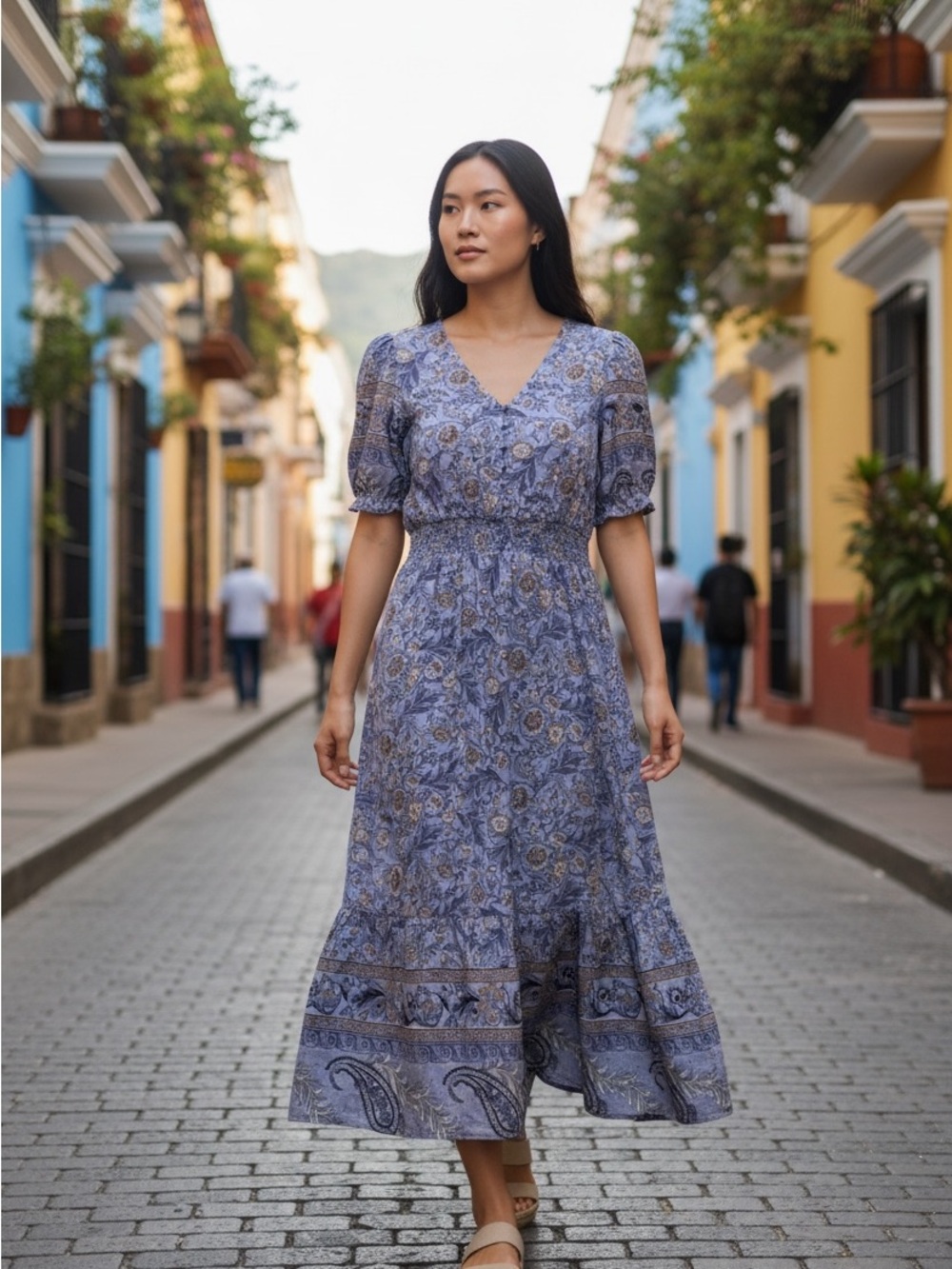 Hayden LA Floral Midi Dress NWT – Boho Summer Style with Lining Size L